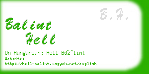 balint hell business card